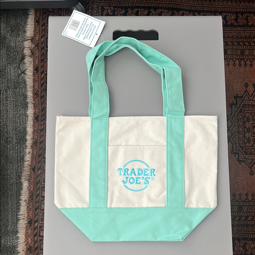 Cream and Mint Tote Bag